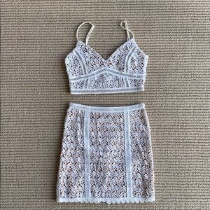 Kendall + Kyle white and nude laced set